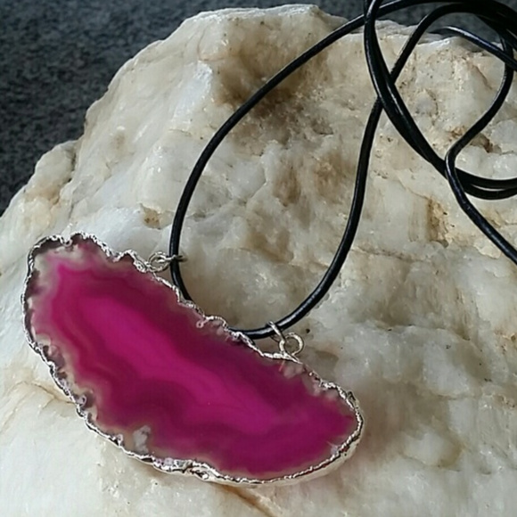 Boho Jewelry - Jewelry Necklace Genuine Leather Agate